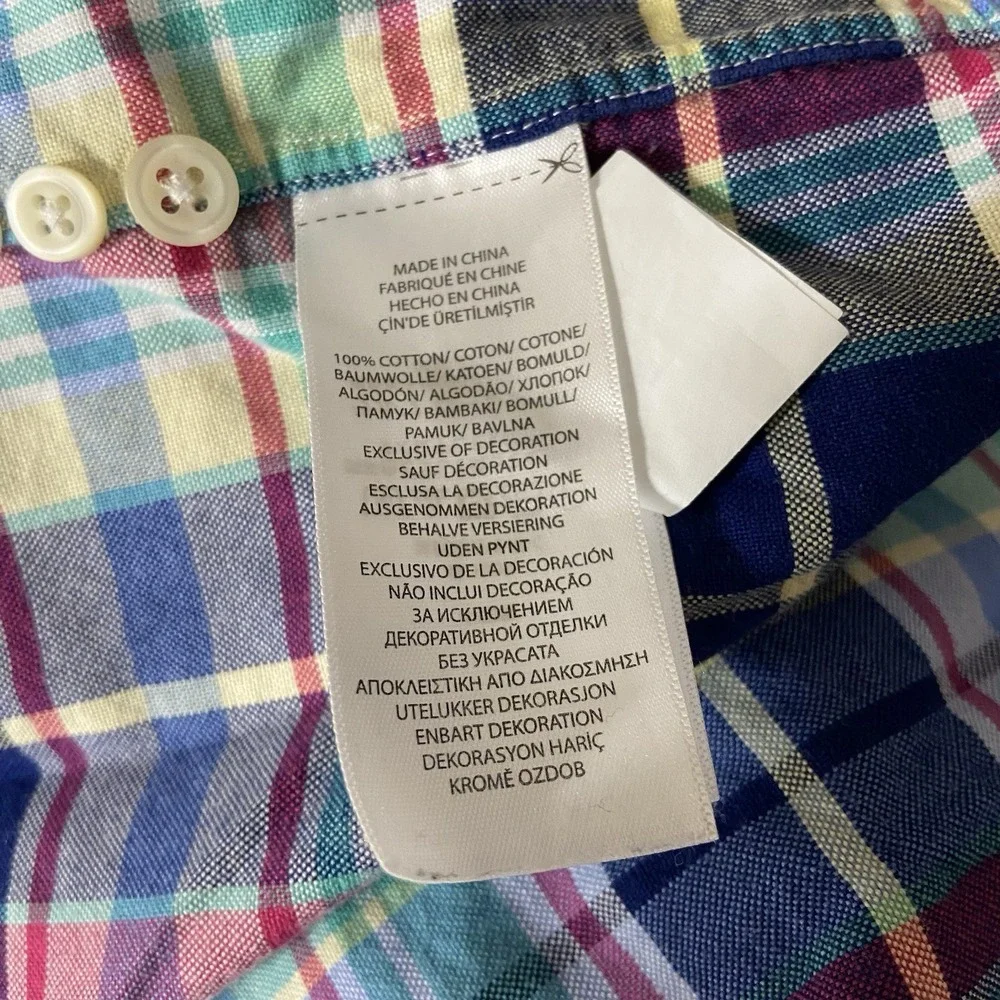 Ralph Lauren Shirt Mens 4XB Button Down Flesh Pony Plaid Oxford Big Tall Casual